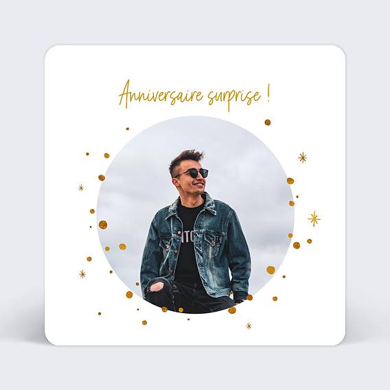 Invitation Anniversaire Golden Dots