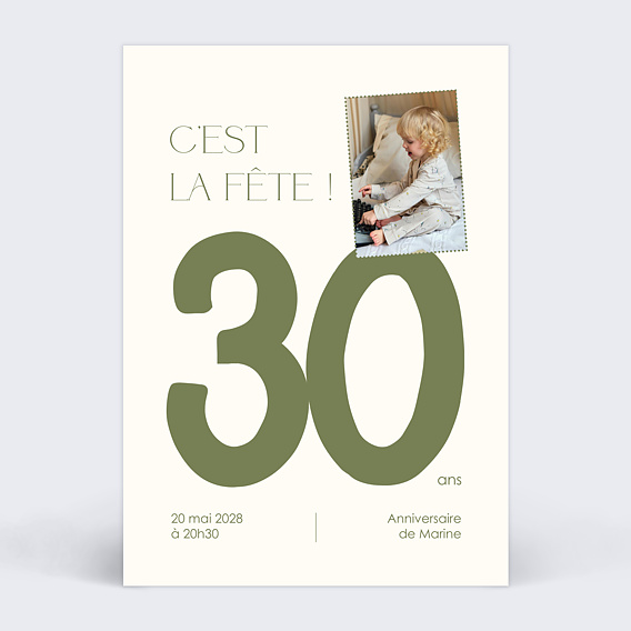 Invitation Anniversaire Adulte Grands chiffres petite photo