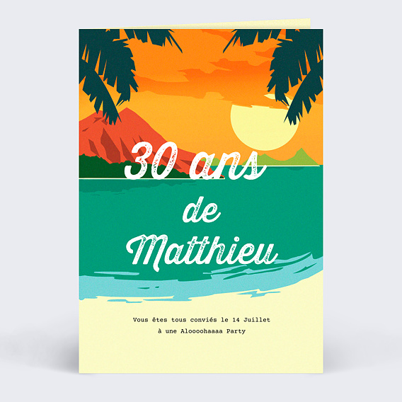 Invitation anniversaire Hawai