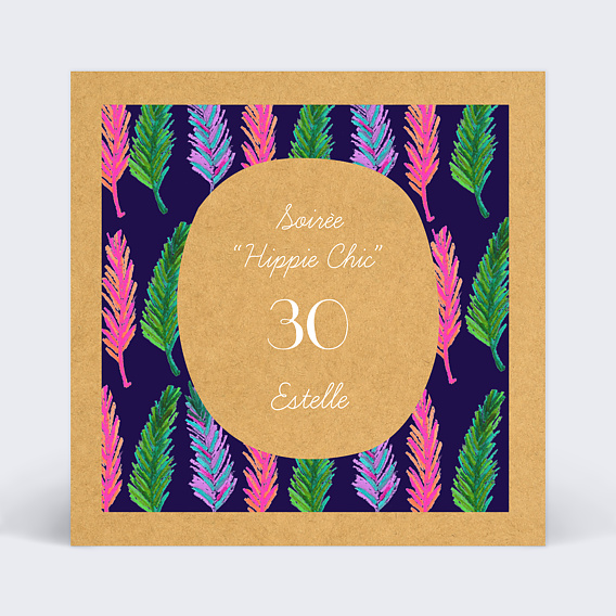 Invitation Anniversaire Adulte Hippie Chic
