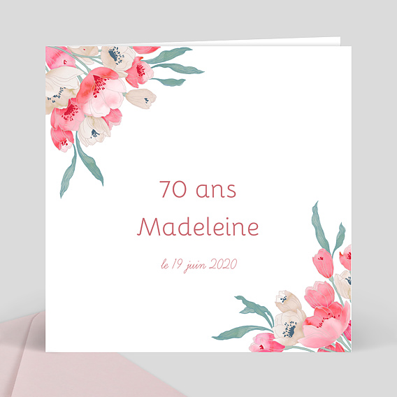 Invitation Anniversaire Adulte Joli Bouquet