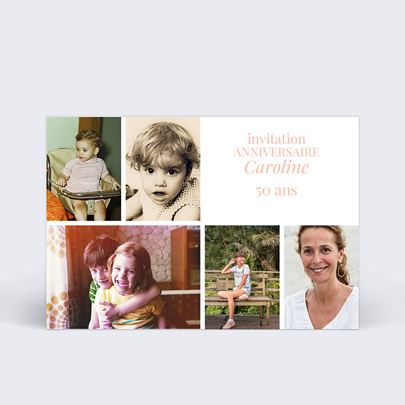 Invitation anniversaire multi anniversaire - Popcarte