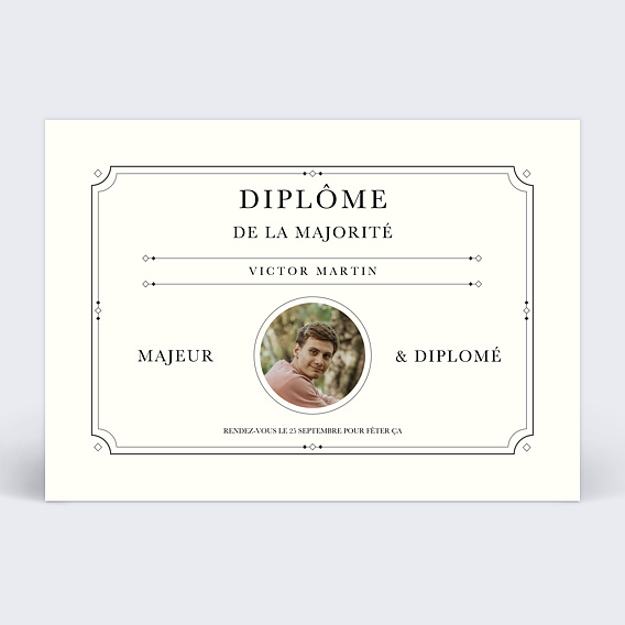 Invitation anniversaire Le diplôme
