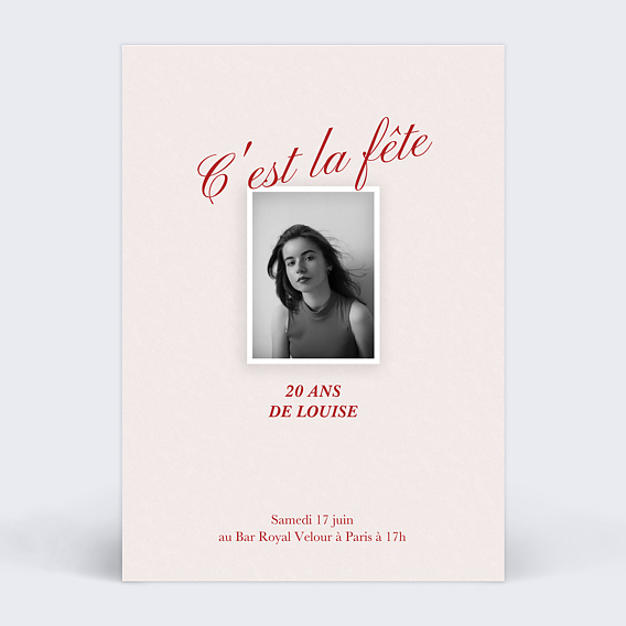 Invitation Anniversaire Adulte Lettrage héritage