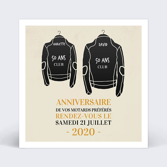Invitation Anniversaire Adulte Motards Toujours