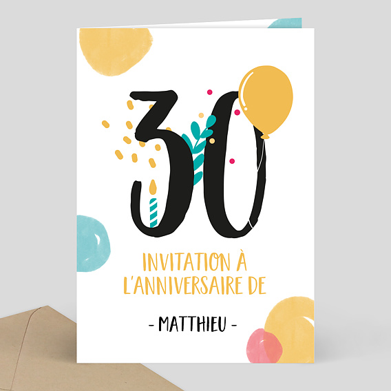 Invitation Anniversaire Multicolore