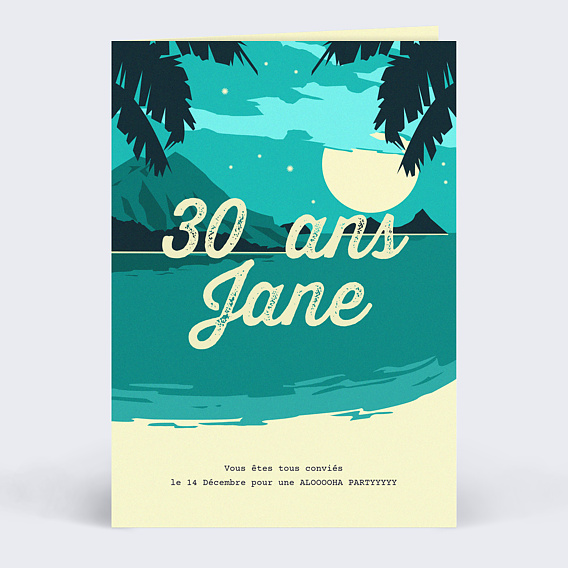 Invitation Anniversaire Une Nuit A Hawai Popcarte