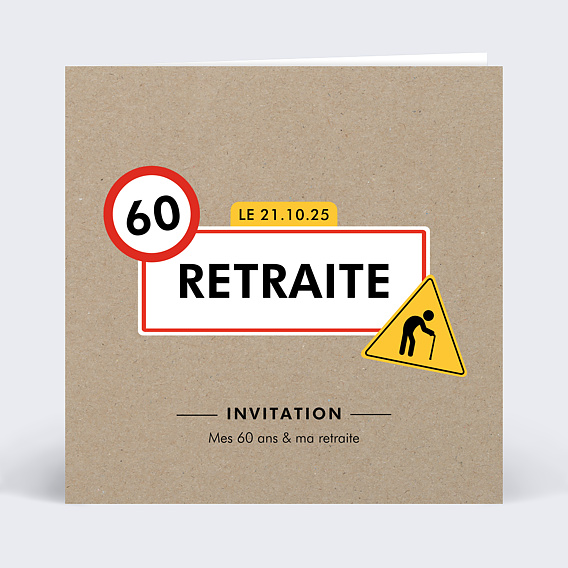 Invitation anniversaire Panneau Retraite