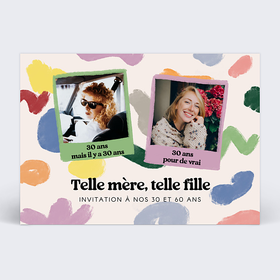 Invitation anniversaire Parent Enfant