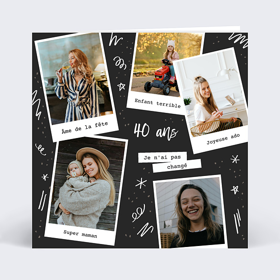 Invitation Anniversaire Adulte Petits tirages souvenirs