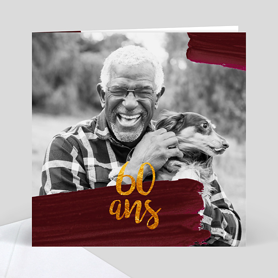 Invitation Anniversaire Adulte Pinceau 60 Ans