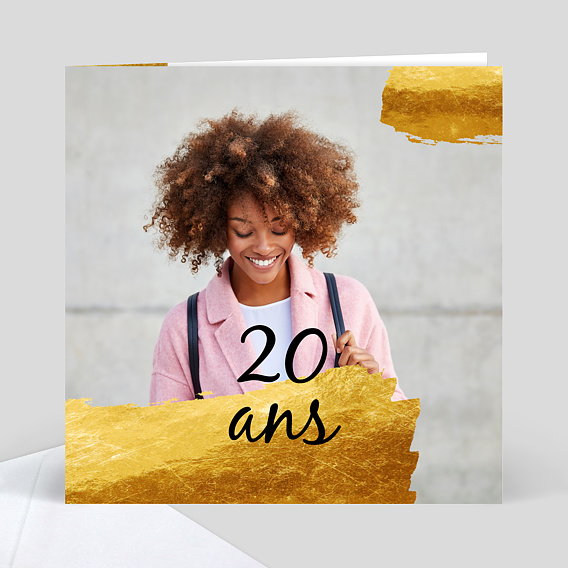 Invitation Anniversaire Adulte Pinceau Doré