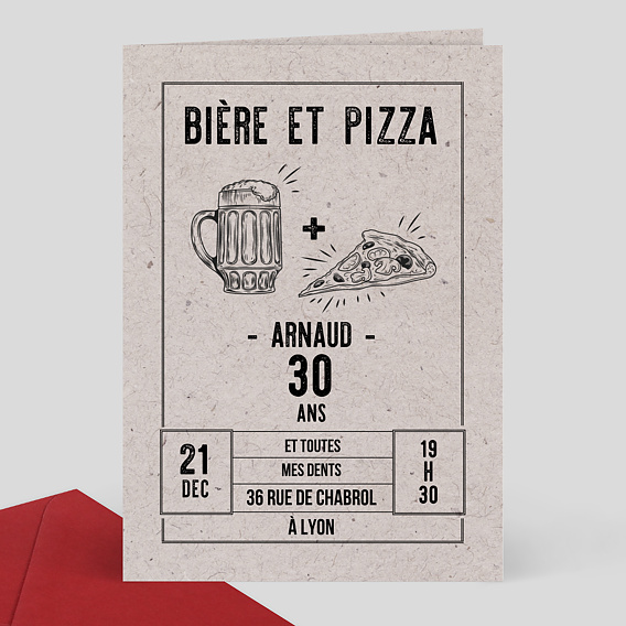 Invitation Anniversaire Pizza Party