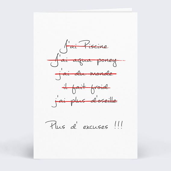 Invitation Anniversaire Adulte Plus d'Excuses