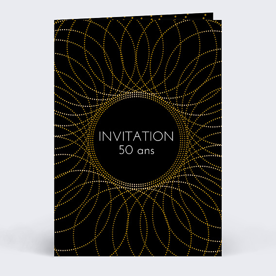 Invitation Anniversaire Adulte Rosace Dorée