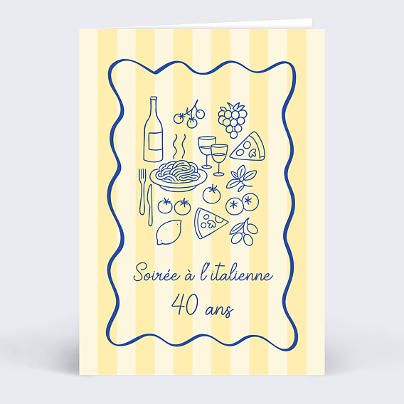 Invitation anniversaire Soirée à l'italienne