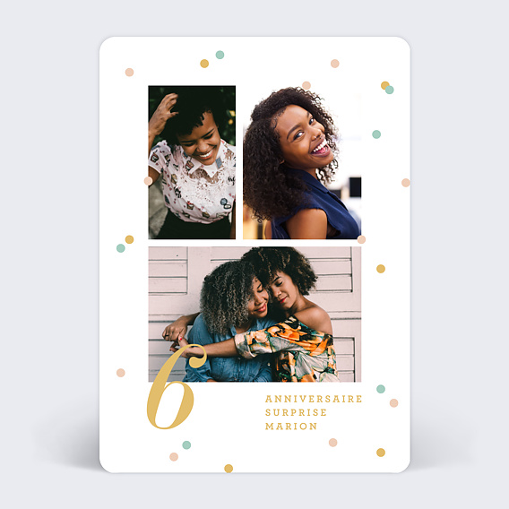 Invitation anniversaire Confettis
