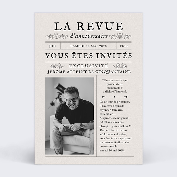 Invitation anniversaire La revue