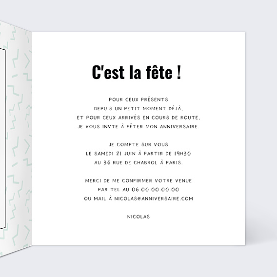 Invitation Anniversaire Adulte Objets des années 80