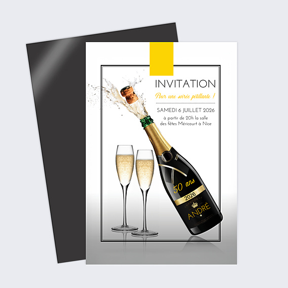 Invitation Anniversaire Adulte Champagne