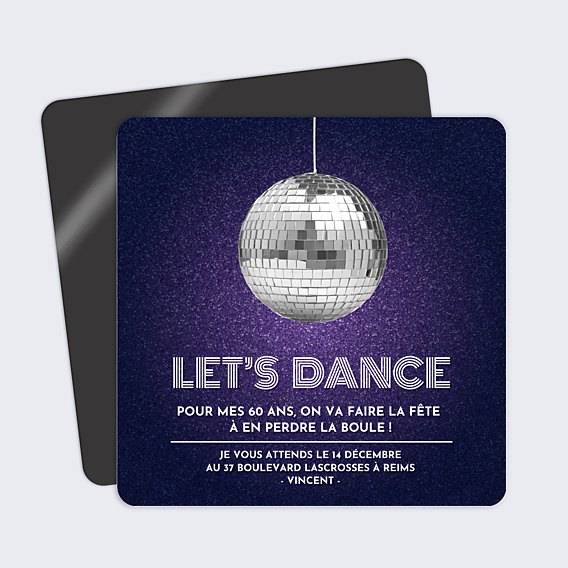 Invitation Anniversaire Adulte Boule Disco
