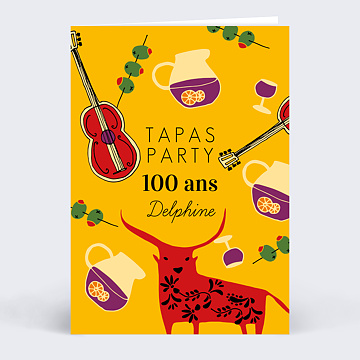 Invitation Anniversaire Adulte Tapas Party
