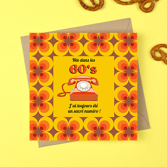 Invitation anniversaire Téléphone Années 60 Après 1
