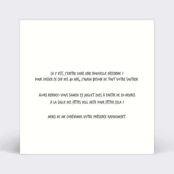 Invitation anniversaire C'est le Jeu Verso