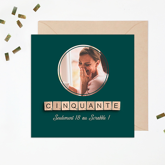 Invitation anniversaire Scrabble Après 1