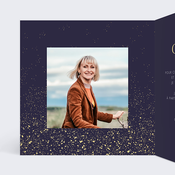 Invitation anniversaire Pluie de Fête Intérieur Gauche