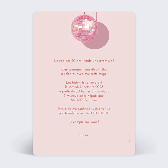 Invitation anniversaire Cowgirl show Verso