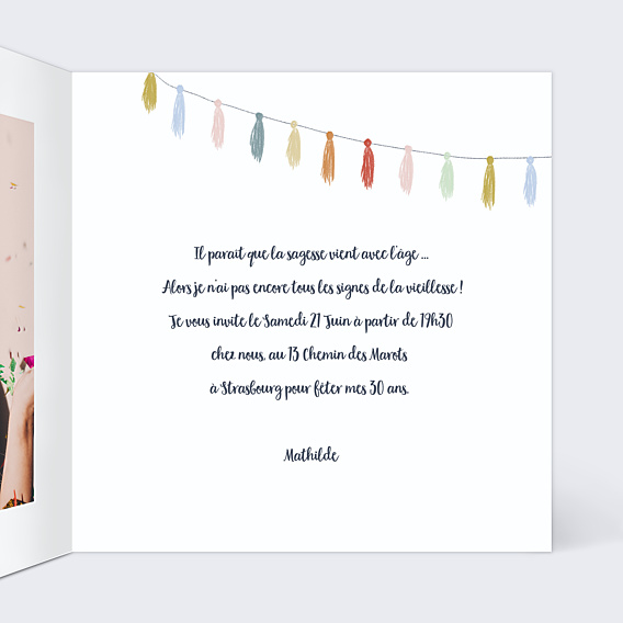 Invitation Anniversaire Adulte Gâteau d'Anniversaire