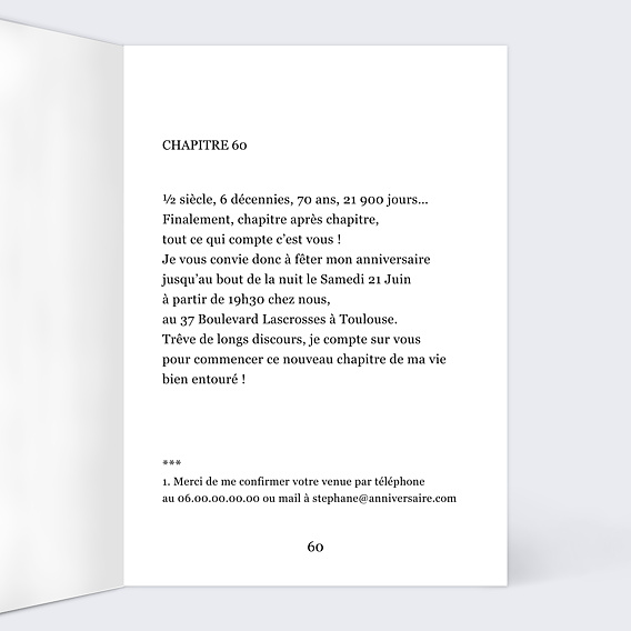Invitation Anniversaire Adulte Lettres en Fête