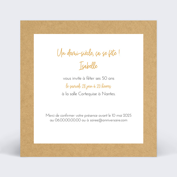 Invitation Anniversaire Fanions Bucoliques Verso