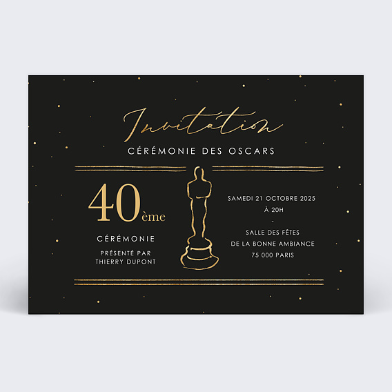 Invitation anniversaire Cérémonie des Oscars