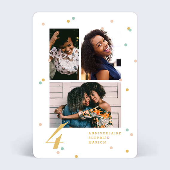 Invitation anniversaire Confettis