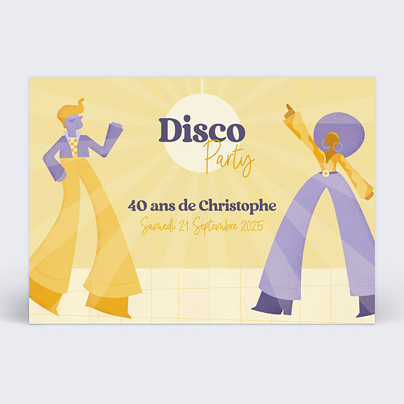 Invitation anniversaire Disco Dancer