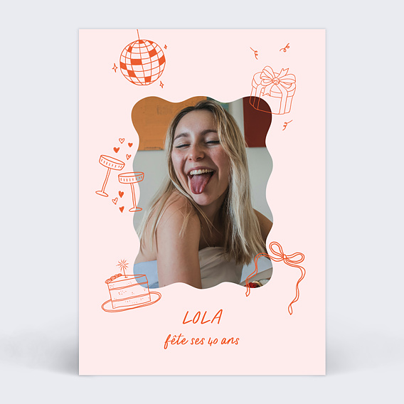 Invitation anniversaire Petits objets de fête