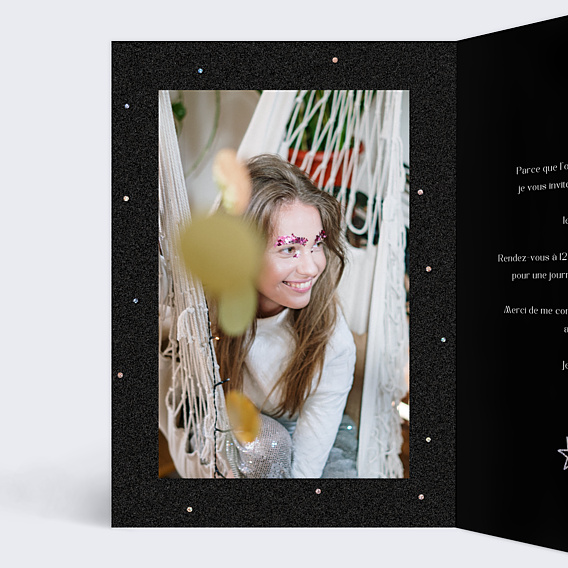 Invitation Anniversaire Adulte Silver Star