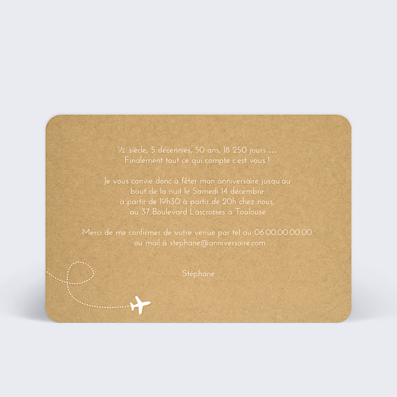 Invitation Anniversaire Adulte Voyage