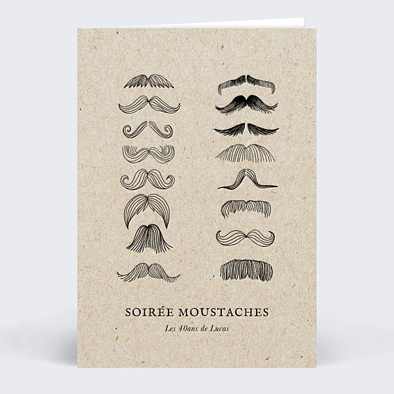 Invitation Anniversaire Adulte Soirée Moustache