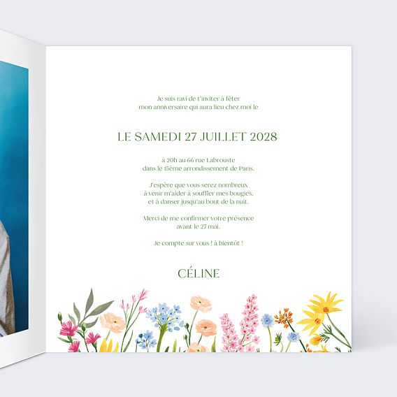 Invitation Anniversaire Adulte Jardin