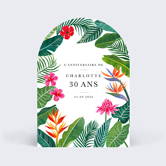 Invitation Anniversaire Adulte Paradis Exotique