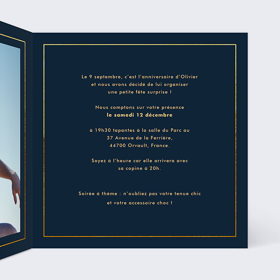 Invitation anniversaire Guinguette simple Intérieur Droit