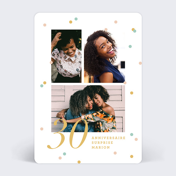 Invitation anniversaire Confettis Après 3