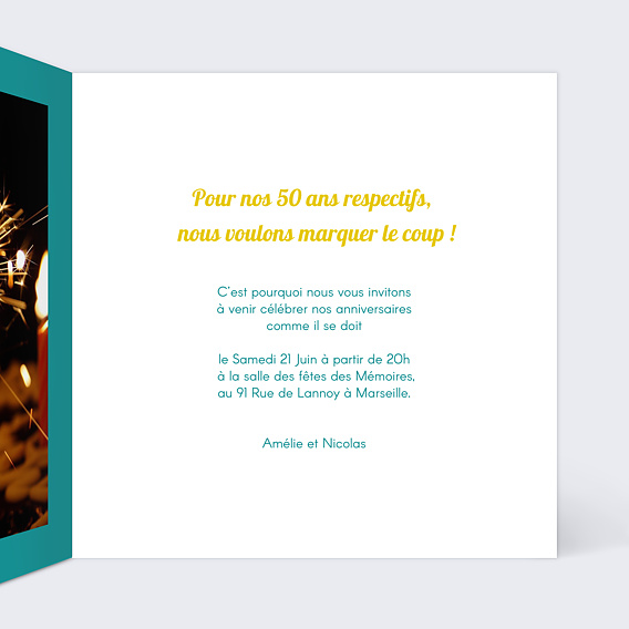 Invitation anniversaire Scènes de Ménages Intérieur Droit