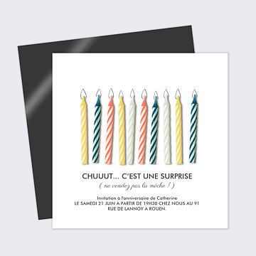 Invitation Anniversaire Adulte Bougie Surprise