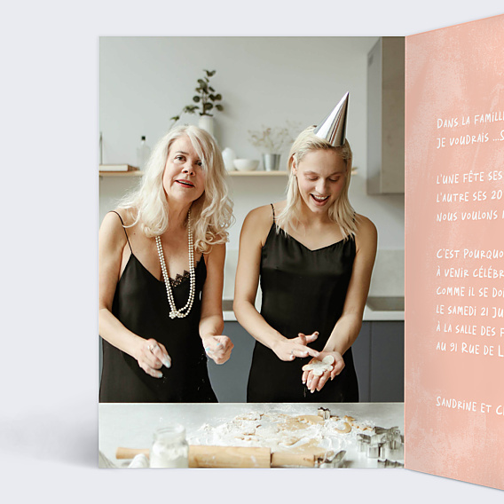 Invitation Anniversaire Adulte Double Gâteaux