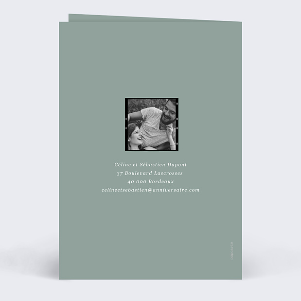 Invitation Anniversaire Pellicule Souvenirs Verso
