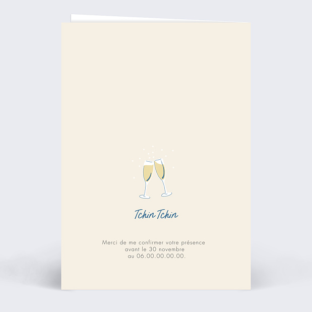 Invitation Anniversaire Adulte Tchin Verso